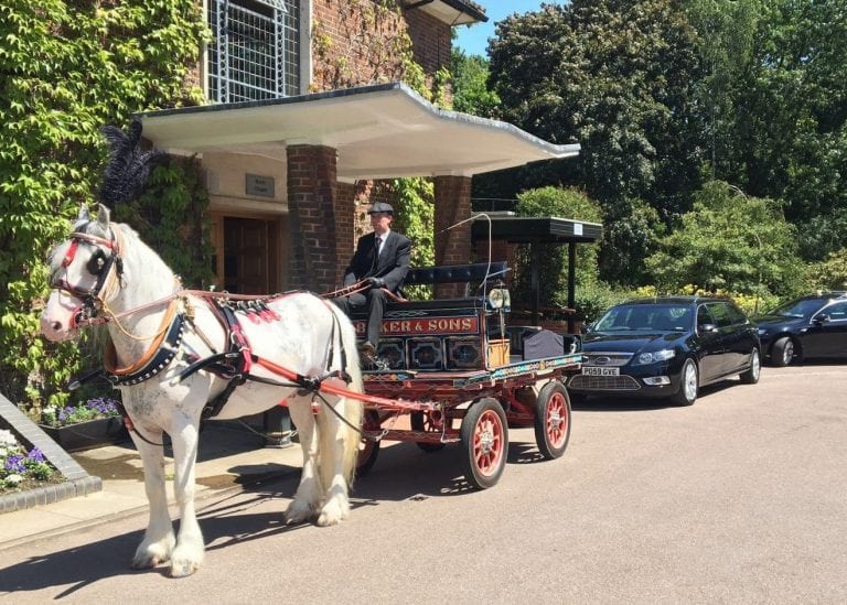 Horse and Funeral Trolley