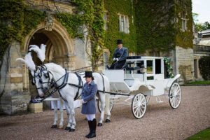 White Glass Fronted Landau with White Horses White Glass Fronted Landau with White Horses